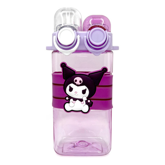 Botella Cantimplora Agua Kuromi Sanrio Doble Boquilla Correa