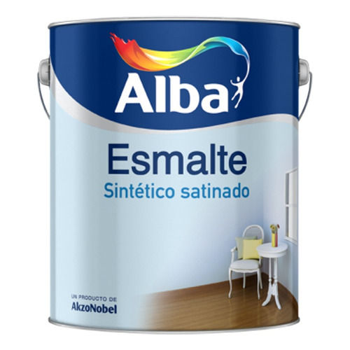 Alba Standard Sintético satinado esmalte sintético interior/exterior 4L 1 unidad blanco