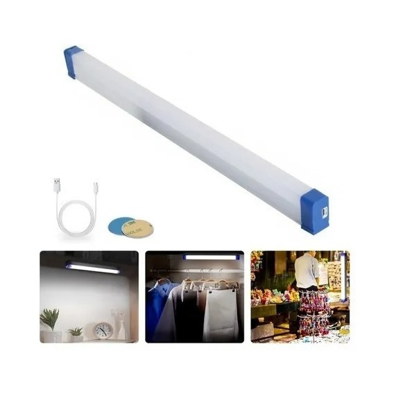 Lámpara Emergencia Barra Led Portátil Multiuso 52cm Closet Color Blanco