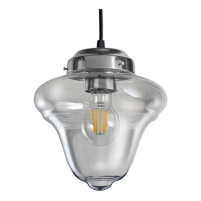 Colgante 1 Luz Rosario Cromo Vintage Deco Moderno Apto Led