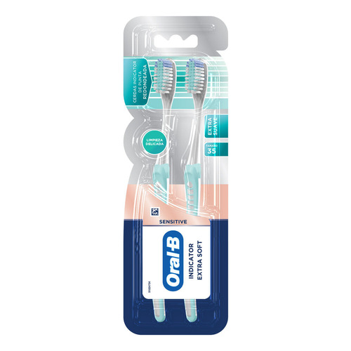 Cepillo de dientes Oral B Manual Indicator Extra soft ultra suave pack x 2 unidades