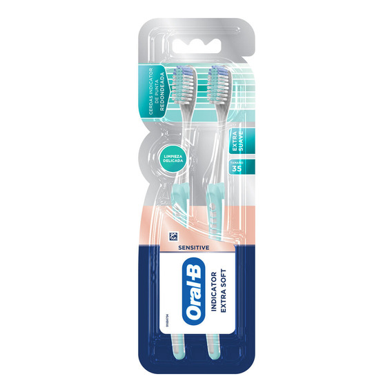 Cepillo de dientes Oral B Manual Indicator Extra soft ultra suave pack x 2 unidades