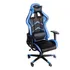 Silla de escritorio Marvo CH-106 Gamer Ergonómica Negra/Azul Tapizado de Cuero Sintético