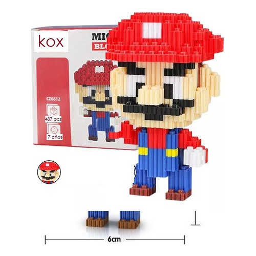 Armatodo Mario Bros Mini Fichas Mil Figuras Pequeño Armable Cantidad De Piezas 487