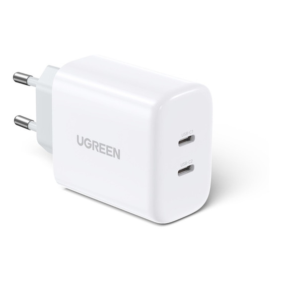 Ugreen Cargador Pd Usb-c + Usb-c 40w (20w+20w) Blanco