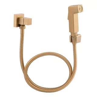 Ducha Higienica Quadrada Metal Dourado 1/4 Volta Potenza