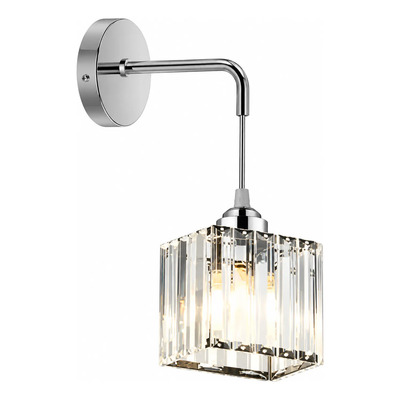 Aplique Colgante Prisma C Cristal Cromo Apto Led E27