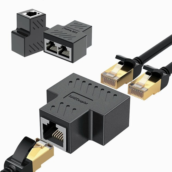 Adaptador Splitter Rj45 Divisor 1 A 2 Vías Doble Puerto 1par