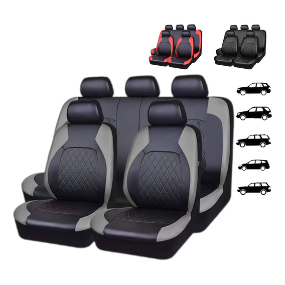 Funda Universal Para Asiento Cuero De Accesorios Autos  9pzs