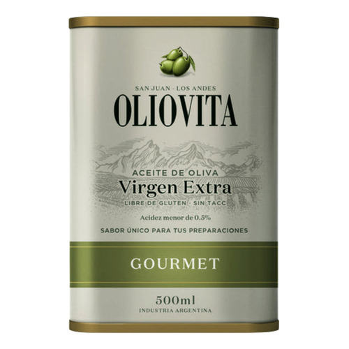 Aceite Oliva Extra Virgen Oliovita Gourmet Lata 500ml S/tacc