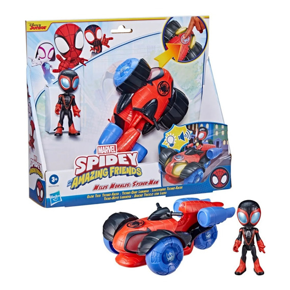 Figura Miles Morales 10cm + Auto Disney Hasbro Marvel F4530