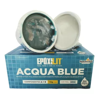 Epóxilit Acqua Blue Massa Azul Claro Subaquática A+b 1kg