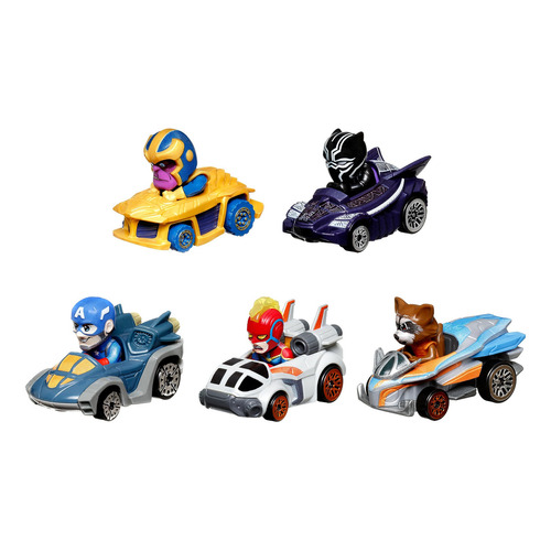 Hot Wheels Racerverse Marvel 5 Carritos Figuras Super Héroes