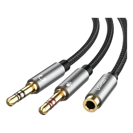 Cable Separador 2 En 1 Trs A Trrs Audio Microfono Divisor