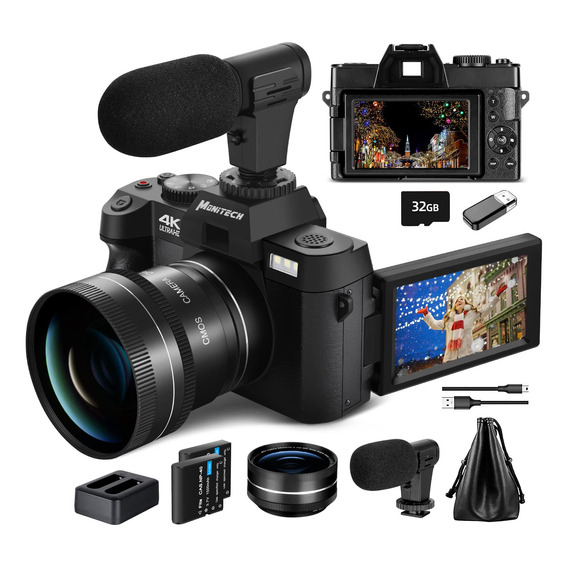 Cámara Digital 4k 48mp Vlogging Youtube Zoom 16x Autoenfoque