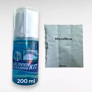 Limpa Tela 200ml Kit Pano Microfibra