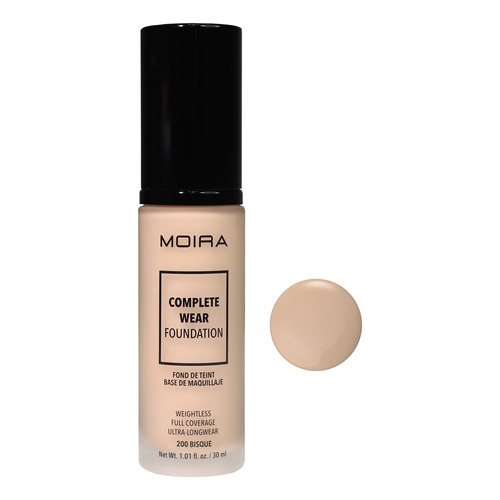 Base De Maquillaje Líquida Moira Complete Wear Foundation Acabado Mate Tono Bisque Cwf200