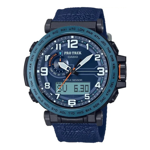 Reloj Casio Pro Trek Solar Original Prg-601yb-2 Color de la correa Azul