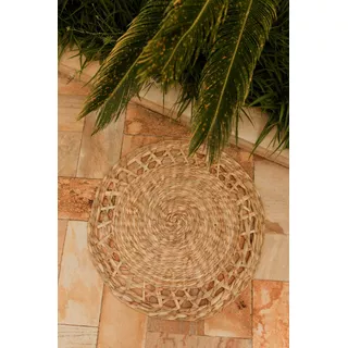 Tapete Em Taboa Natural 60cm Decoração Rustica Envernizado