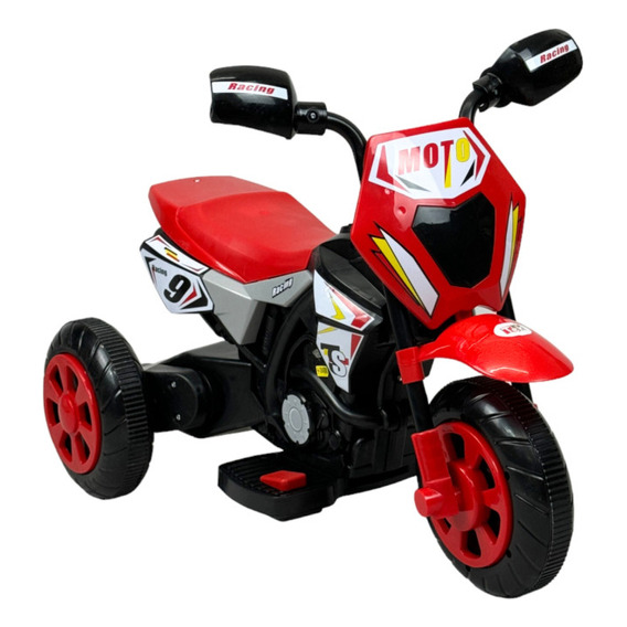 Motocicleta Montable Para Niños 3 Ruedas Sonido,luz 6v Color Rojo