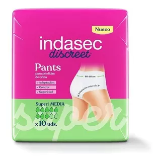 Pañales Para Adultos Indasec Pant Súper Mediano X 10 u