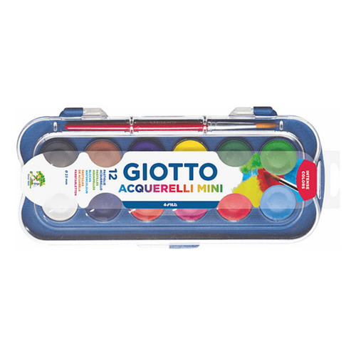 Kit de tableta Giotto con acuarela de 12 colores - Colores intensos