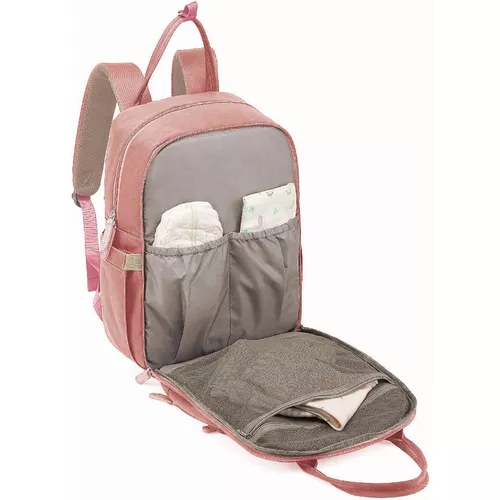 Mochila de Maternidade Laço Bebê LB Kyara Rosa Claro - MOCHILAS