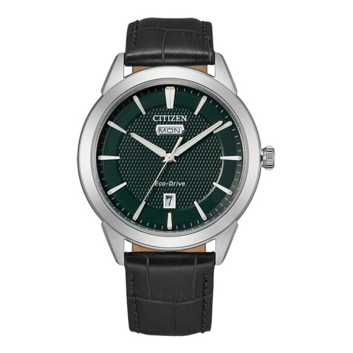 Citizen Corso Strap Green Dial Aw0090-02x ......... Dcmstore Color de la correa Negro Color del bisel Plata Color del fondo Verde