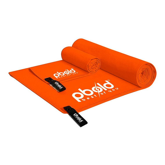 Toallas Para Natacion Gimnasio Viajes Playa Microfibra Pbold Color Naranja Liso