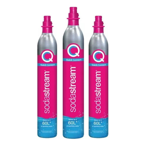 Pack 3 Cilindros Co2 Rosa Sodastream