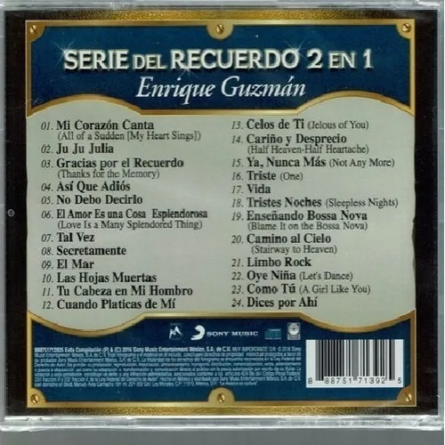 Serie Del Recuerdo Enrique Guzman 2 En 1 Versiones Originale