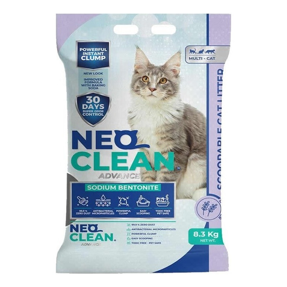 Arena Para Gatos Neo Clean 10 L 8.3 Kg Olor Lavanda Mascotas x 8.3kg de peso neto