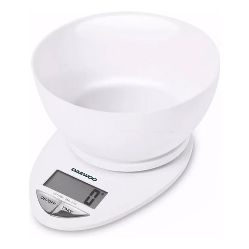 Balanza de cocina digital Daewoo KS7150B pesa hasta 3kg blanca