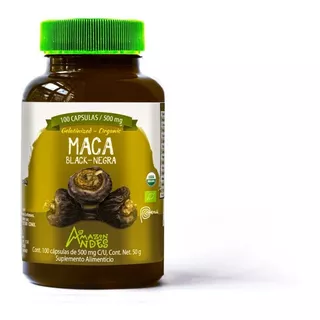3 Pz  De Maca Negra Organica 100 Cápsulas (peruana Original)