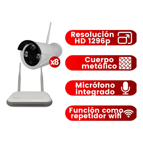 Kit 8 Camaras Wifi Inalambricas Cctv Ip Vigilancia Seguridad