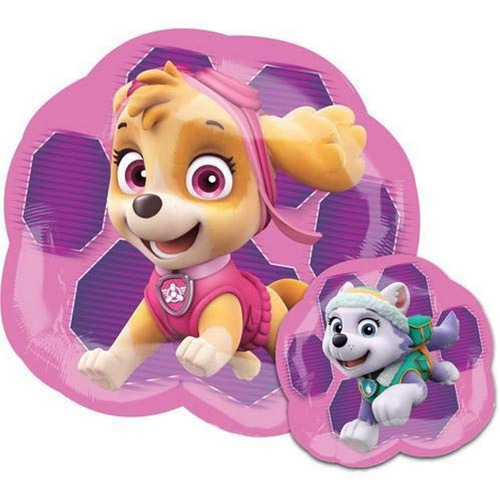 Globo Jumbo Paw Patrol, Skye Y Everest Color Rosa con Lila