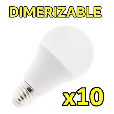 X 10 Lampara Led Dimerizable 10w Rosca E-27 Luz Desing
