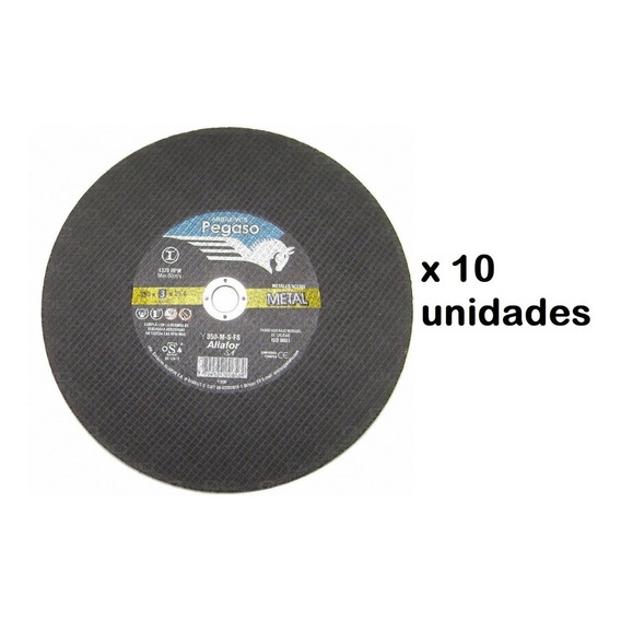 Discos Corte Sensitiva X 10 Aliafor Pegaso Metal 350x3x25,4