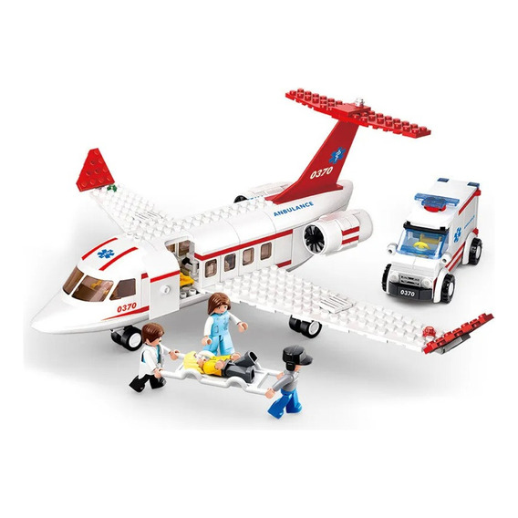 Set Bloques De Construccion Avion Ambulancia 335 Piezas