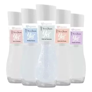 Esmaltes Maria Pomposa Coleção Brancos I Said Yes Kit Com 5 Cor 5 Cores