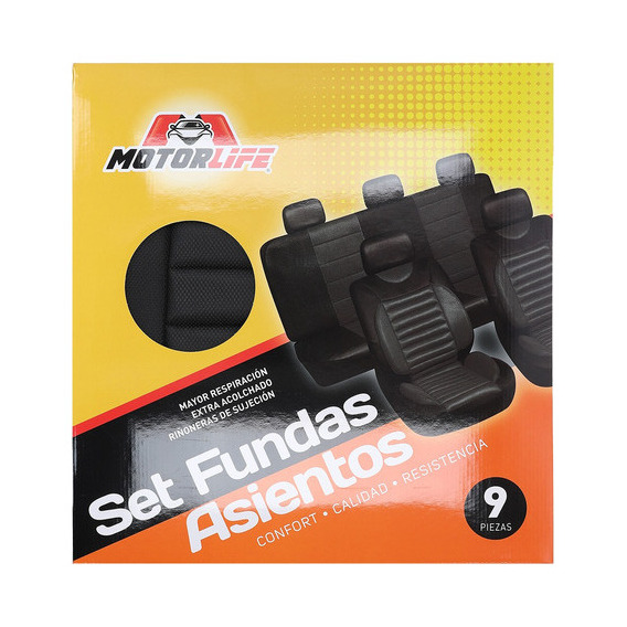 Motorlife Cubre Asientos Negro Confort