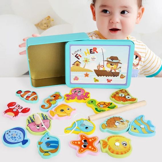 Juego De Pesca Infantil En Lata 15pcs Montessori Ltf Shop 