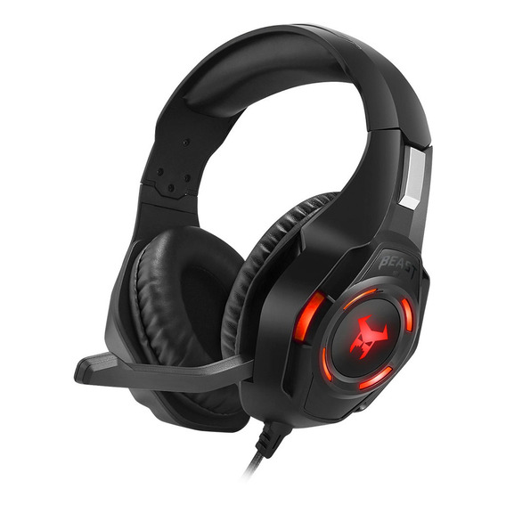 Audifono Gamer Headset Muspell Force: Hi-fi Beast Stf Color Negro Color de la luz Rojo