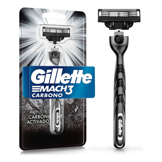 Máquina De Afeitar Gillette Mach3 Carbono Con Carbón Activado, 1 Un