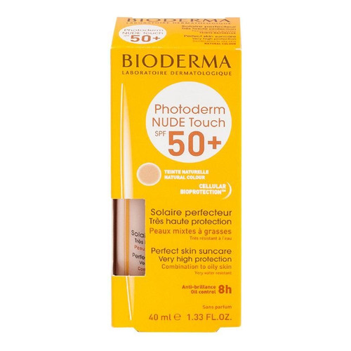 Protector solar  Bioderma  Photoderm NUDE Touch Tono Natural 50FPS  en aerosol 40mL