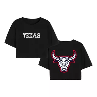 Cropped T Shirt Camiseta Casual Academia Texas Country Moda