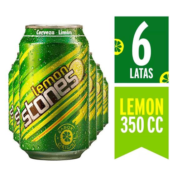 Pack 6 Cerveza Lemon Stones Lata 350cc