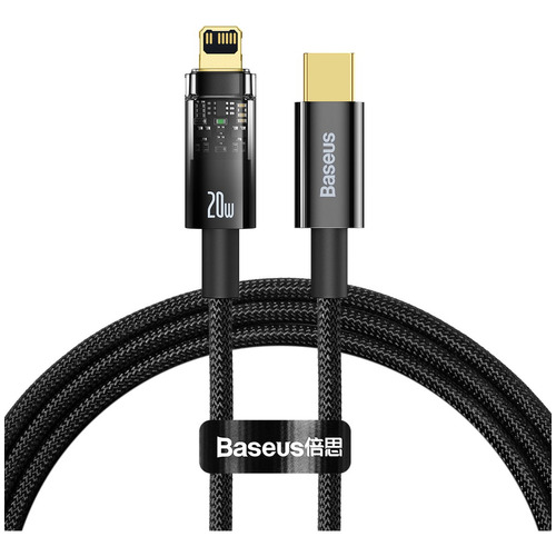 Cable Turbo Baseus P/iPhone 20w Tipo-C P/Lightning 1m Color Negro