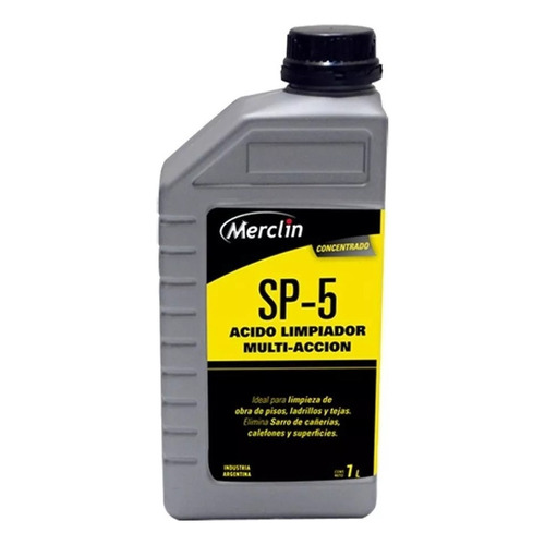 Limpiador ácido muriático piscina-ladrillo-piso sp5 1L Merclin