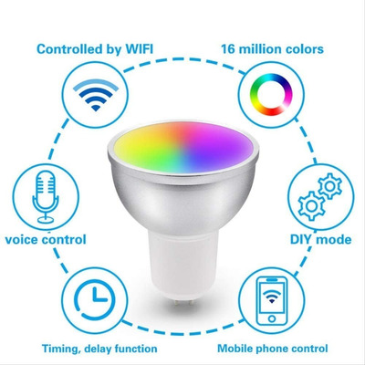 Lámpara Led Smart Gu10 3,5w Wifi Celular App Tuya 